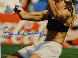 Brandi Chastain Autographed Team USA 16x20 Shirt Off Photo- JSA Witnessed Auth