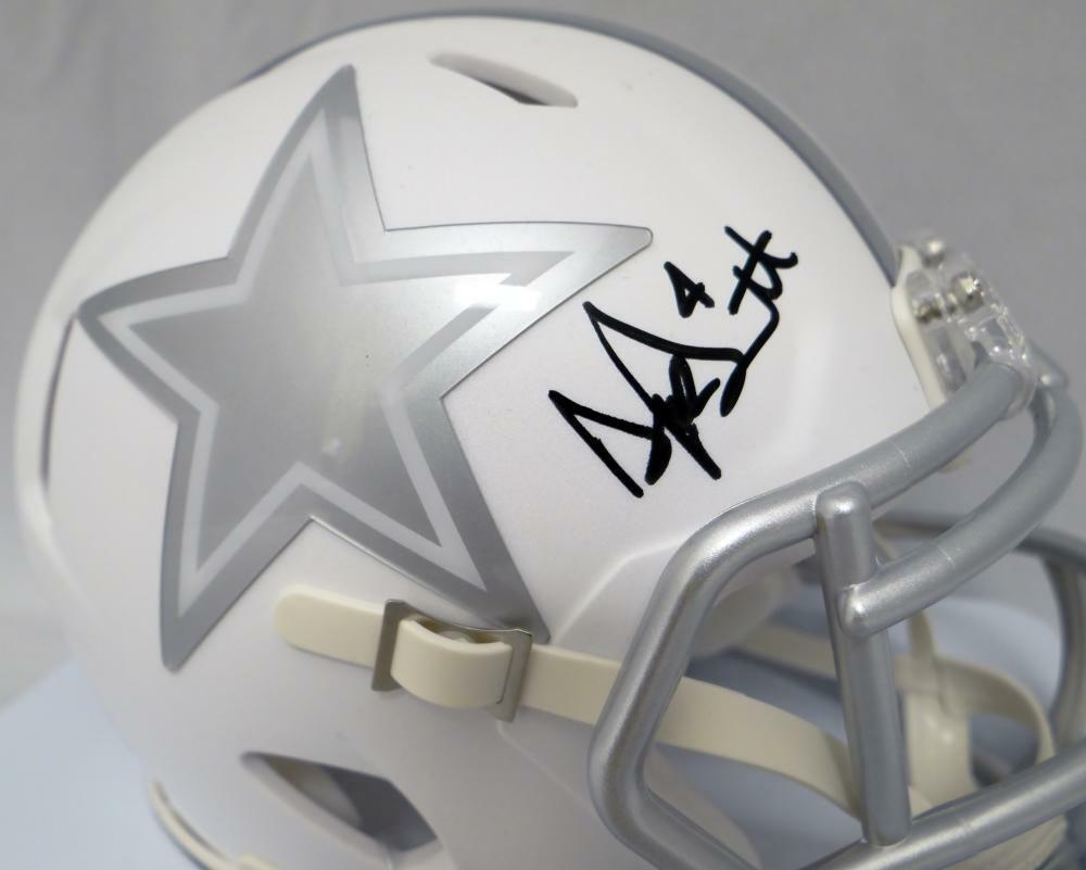 Dak Prescott Signed Speed ICE Mini Helmet - JSA Witness - Dallas Cowboys  Autographed 