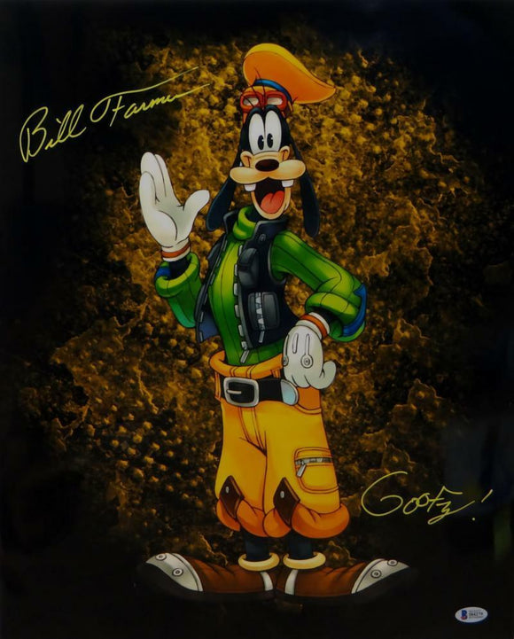 Bill Farmer Autographed Goofy 16x20 Photo- Beckett Auth *Yellow