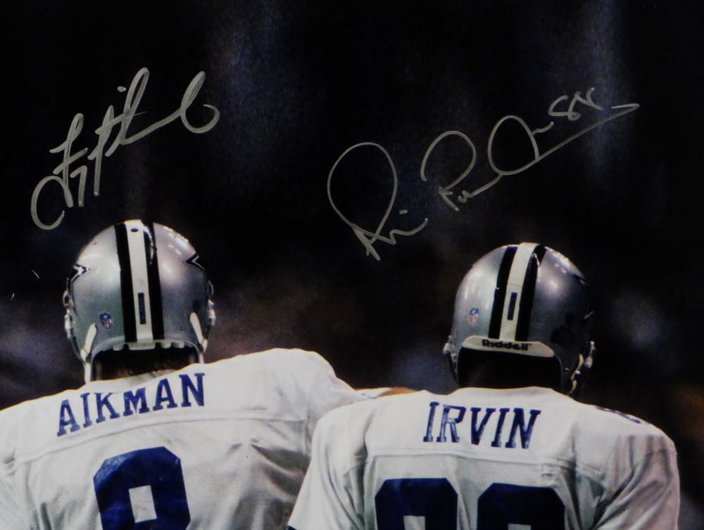 Emmitt Smith, Michael Irvin, & Troy Aikman Signed Cowboys 16x20