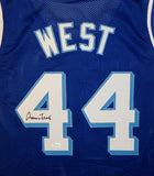 Jerry West Autographed Blue Basketball Style Jersey- JSA Witnessed Authenticated Image 2