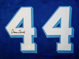 Jerry West Autographed Blue Basketball Style Jersey- JSA Witnessed Authenticated Image 3