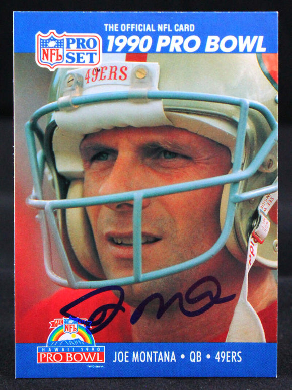 1990 Pro Set Pro Bowl #408 Joe Montana Auto 49ers Autograph Beckett Authenticated Image 1