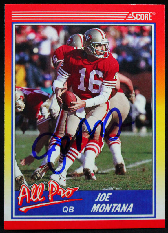 1990 Score All-Pro #582 Joe Montana 49ers Autograph Beckett Authenticated Image 1