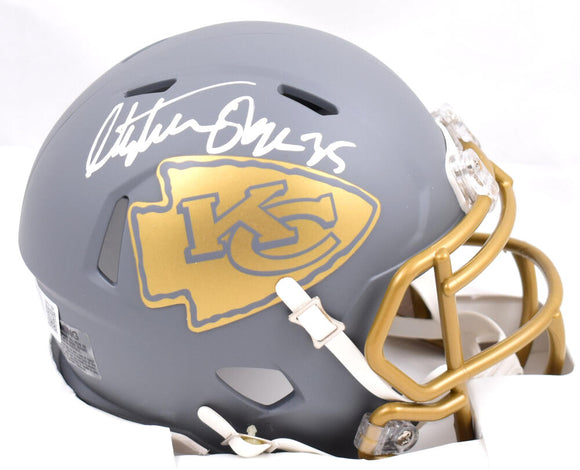 Christian Okoye Autographed Kansas City Chiefs Slate Speed Mini Helmet-Beckett W Hologram *White Image 1