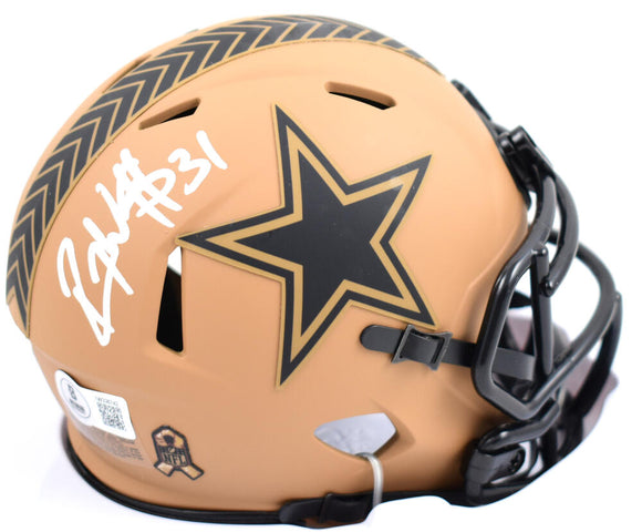 Roy Williams Autographed Dallas Cowboys Salute to Service 2023 Speed Mini Helmet-Beckett W Hologram *White Image 1