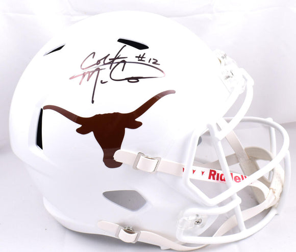 Colt McCoy Autographed Texas Longhorns F/S Riddell Speed Helmet - Beckett W Hologram *Black Image 1