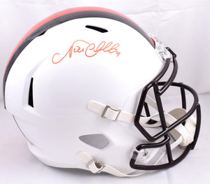 Nick Chubb Autographed Cleveland Browns F/S Alternate 2023 Speed Helmet-Beckett W Hologram *Orange Image 1