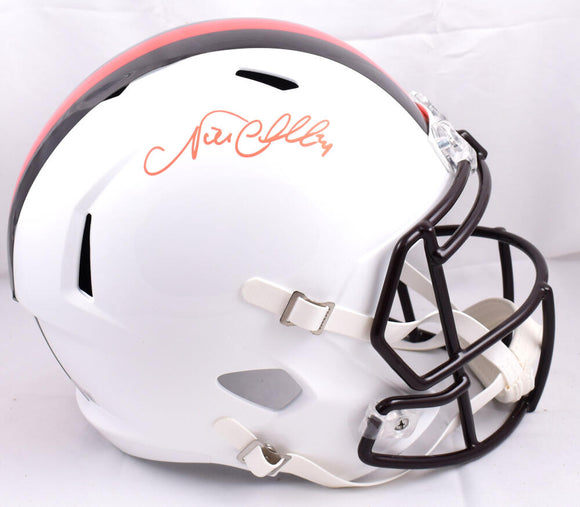 Nick Chubb Autographed Cleveland Browns F/S Alternate 2023 Speed Helmet-Beckett W Hologram *Orange Image 1