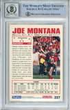 1992 Skybox Impact #227 Joe Montana San Francisco 49ers BAS Autograph 10 Image 2