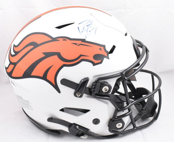Peyton Manning Autographed Denver Broncos Lunar Flex F/S Helmet- Fanatics *Blue *Faded Image 1