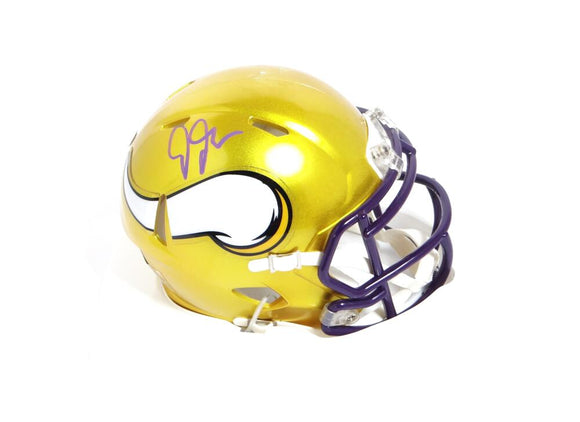 Justin Jefferson Autographed Vikings Flash Speed Mini Helmet-Beckett W Hologram *Purple Image 1