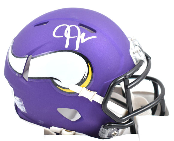 Justin Jefferson Autographed Minnesota Vikings Speed Mini Helmet- Beckett W Hologram *Silver Image 1