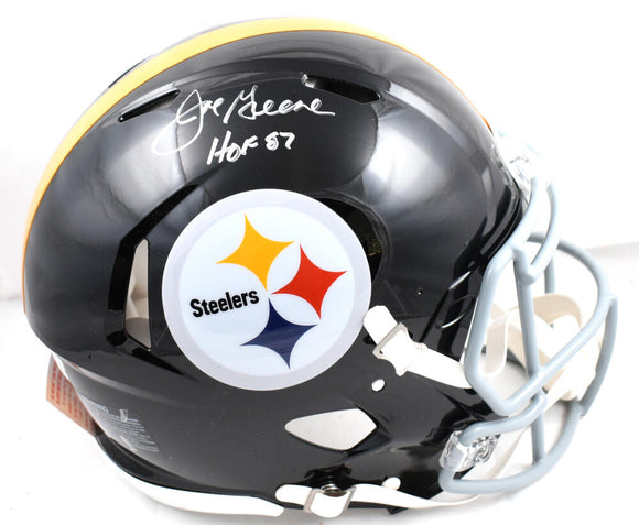Joe Greene Autographed Pittsburgh Steelers 63-76 Speed Authentic F/S Helmet w/ HOF-Beckett W Hologram *Silver Image 1