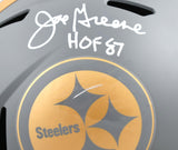 Joe Greene Autographed Pittsburgh Steelers F/S Slate Speed Helmet w/ HOF-Beckett W Hologram *White Image 2