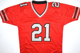 Deion Sanders Autographed Red Pro Style Jersey - Beckett W Hologram *Black Image 3