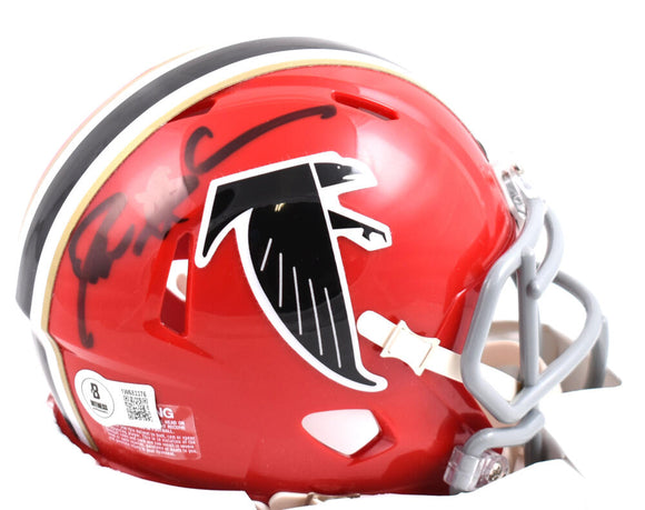 Deion Sanders Autographed Atlanta Falcons 66-69 Speed Mini Helmet-Beckett W Hologram *Black Image 1