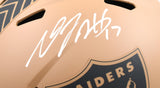 Davante Adams Autographed Las Vegas Raiders F/S Salute to Service 2023 Speed Helmet - Beckett W Hologram *White Image 2