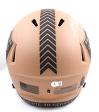 Davante Adams Autographed Las Vegas Raiders F/S Salute to Service 2023 Speed Helmet - Beckett W Hologram *White Image 4