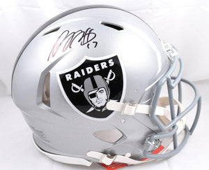 Davante Adams Autographed Las Vegas Raiders F/S Speed Authentic Helmet-Beckett W Hologram *Black *SMEARED Image 1