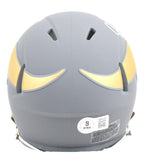 Justin Jefferson Autographed Minnesota Vikings Slate Speed Mini Helmet-Beckett W Hologram *White Image 3