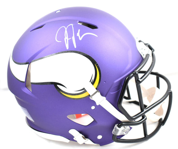 Justin Jefferson Autographed Minnesota Vikings F/S Speed Authentic Helmet-Beckett W Hologram *White *Smear Image 1