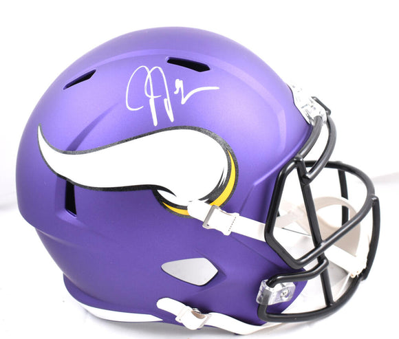 Justin Jefferson Autographed Minnesota Vikings F/S Speed Helmet-Beckett W Hologram *White Image 1