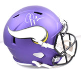 Justin Jefferson Autographed Minnesota Vikings F/S Speed Helmet-Beckett W Hologram *White Image 1