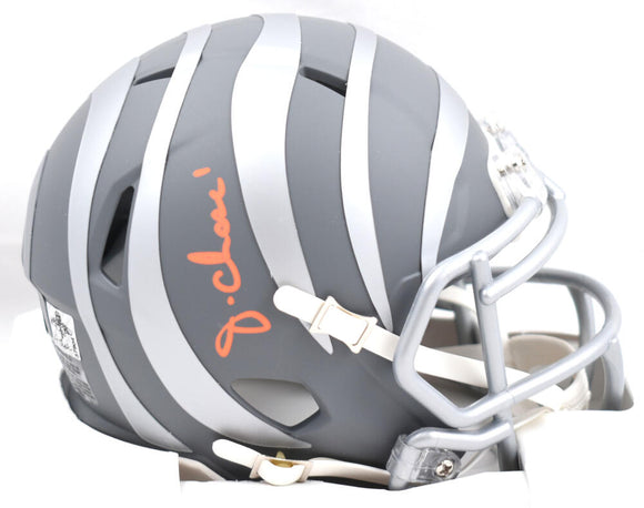 Ja'Marr Chase Autographed Cincinnati Bengals Slate Speed Mini Helmet -Beckett W Hologram *Orange Image 1