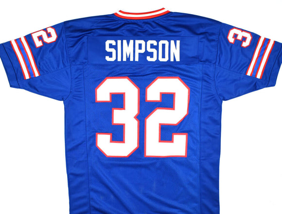 O.J. Simpson Unsigned Blue Pro Style Jersey Image 1