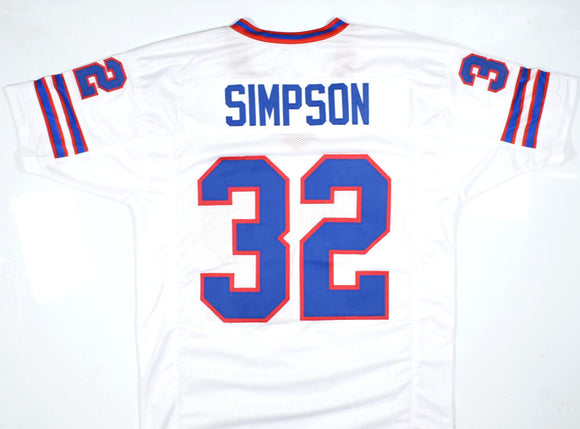 O.J. Simpson Unsigned White Pro Style Jersey Image 1