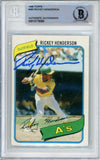 1980 Topps #482 Rickey Henderson RC Oakland A's BAS Autograph 10  Image 1