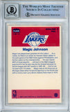 1986-87 Fleer Stickers #7 Magic Johnson Lakers BAS Autograph 10  Image 2