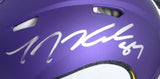 TJ Hockenson Autographed Minnesota Vikings F/S Speed Authentic Helmet- Beckett W Hologram *Silver Image 2