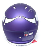 TJ Hockenson Autographed Minnesota Vikings F/S Speed Authentic Helmet- Beckett W Hologram *Silver Image 4