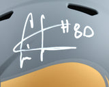 Cris Carter Autographed Minnesota Vikings F/S Slate Speed Helmet-Beckett W Hologram *White Image 2
