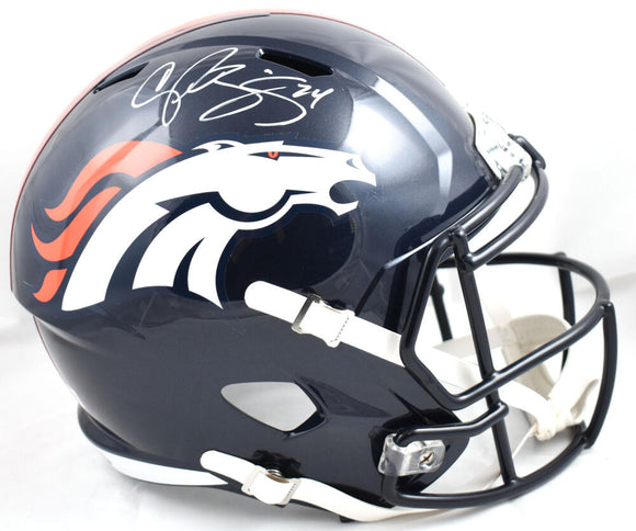 Champ Bailey Autographed Denver Broncos F/S Speed Helmet - Beckett W Hologram *White Image 1