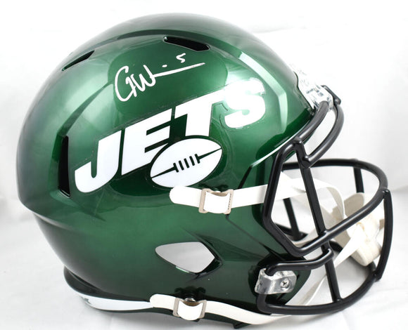 Garrett Wilson Autographed New York Jets F/S Speed Helmet- Fanatics *White Image 1