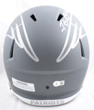 Tedy Bruschi Autographed New England Patriots F/S Slate Speed Helmet - Beckett W Hologram *White Image 4