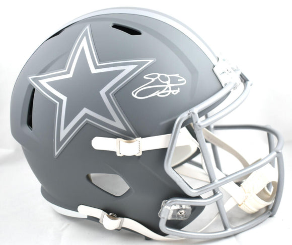 Emmitt Smith Autographed F/S Dallas Cowboys Slate Speed Helmet-Beckett W Hologram *White Image 1