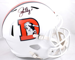 John Elway Autographed Denver Broncos F/S Alt 2023 Speed Helmet - Beckett W Hologram *Black Image 1