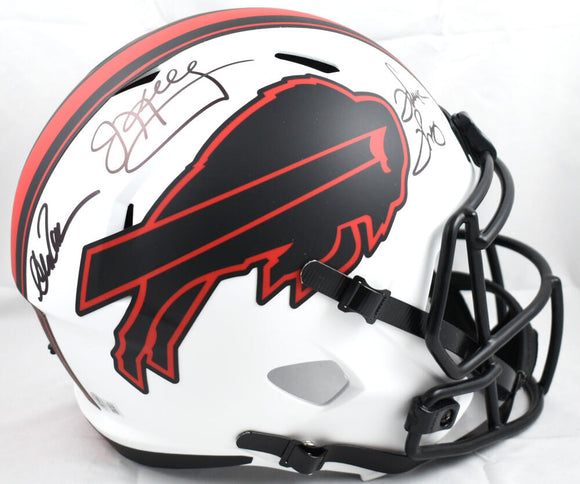 Andre Reed Jim Kelly Thurman Thomas Autographed Buffalo Bills F/S Lunar Speed Helmet - Beckett W Hologram *Black Image 1