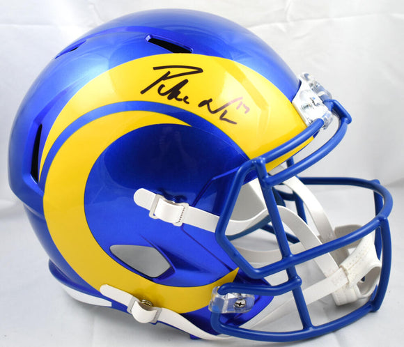 Puka Nacua Autographed Los Angeles Rams F/S Speed Helmet - Fanatics *Black Image 1