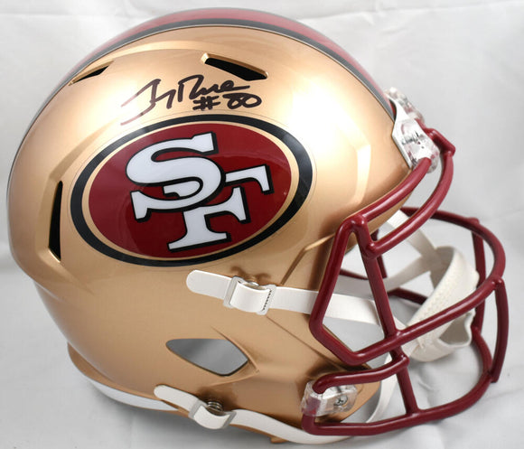 Jerry Rice Autographed San Francisco 49ers F/S 96-08 Speed Helmet - Fanatics *Black Image 1