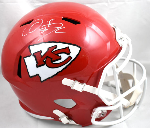Derrick Johnson Autographed Kansas City Chiefs F/S Speed Helmet - Beckett W Hologram *White Image 1