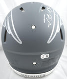Tedy Bruschi Autographed New England Patriots F/S Slate Speed Authentic Helmet - Beckett W Hologram *White Image 4