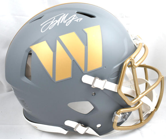 Terry McLaurin Autographed Washington Commanders F/S Slate Speed Authentic Helmet-Beckett W Hologram *White Image 1