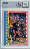 1987-88 Fleer Sticker #4 Larry Bird Boston Celtics BAS Autograph 10  Image 1