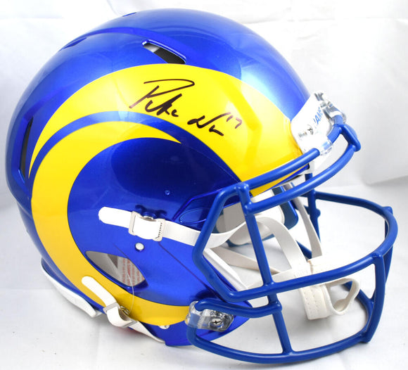 Puka Nacua Autographed Los Angeles Rams F/S Speed Authentic Helmet - Fanatics *Black Image 1