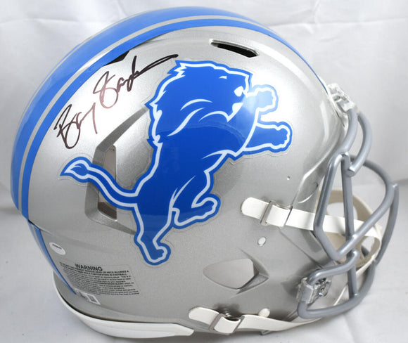 Barry Sanders Autographed Detroit Lions F/S Speed Authentic Helmet-Beckett W Hologram *Black Image 1